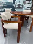 Dining Set - 4 Chairs, Mninga Wood, Round Table - 1