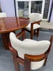 Dining Set - 4 Chairs, Mninga Wood, Round Table - 3