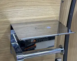 Stainless Steel Toilet Paper Holder with Shelf