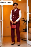 Suti ya Vipande 2: Vest ya Blazer Isiyo na Mikono na Suruali kwa Wanawake - 2