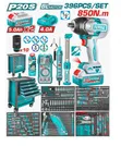 Total 396 Pcs Tool Chest Set with Cordless Impact Wrench - 2