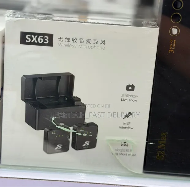 SX63 Wireless Lavalier Microphone Dual Mic - Noise Cancelling - 1