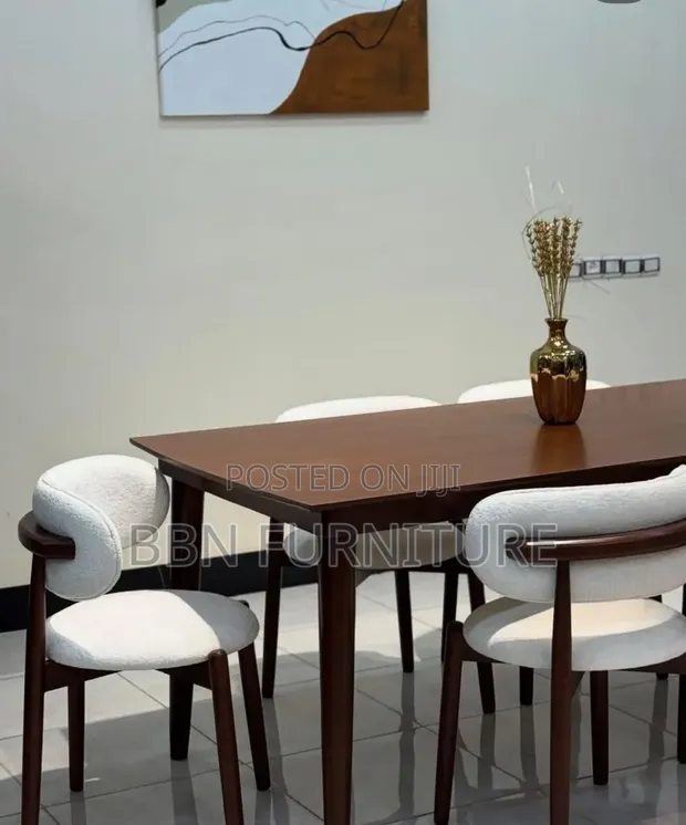 Dining Table Set with 6 Chairs (Mninga Wood) - 1