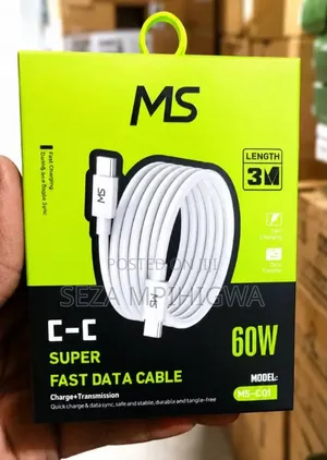 Kebo ya USB-C hadi USB-C 60W Fast Charging, 3m