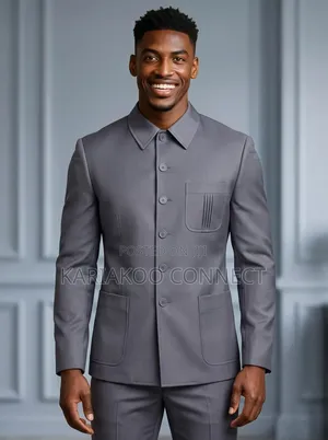 Black Smart Men's Gray Suit