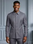 Black Smart Men's Gray Suit - 2