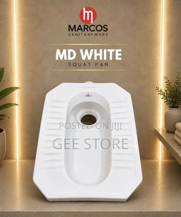 Marcos White Ceramic Squatting Pan - 1