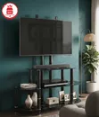 Grand Floral Glass TV Mount Console - Nyeusi - 1