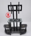 Grand Floral Glass TV Mount Console - Nyeusi - 2