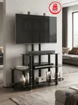Grand Floral Glass TV Mount Console - Nyeusi - 4