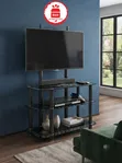 Grand Floral Glass TV Mount Console - Nyeusi - 5
