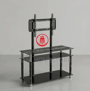 Marble-Accented Glass TV Mount Console