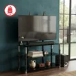 Marble-Accented Glass TV Mount Console - 3