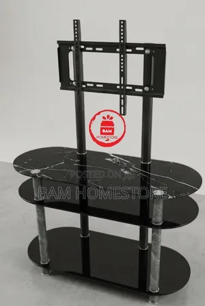 Kituo cha TV cha Obsidian Oval chenye Kioo cha Marumaru