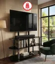 Kituo cha TV cha Obsidian Oval chenye Kioo cha Marumaru - 3