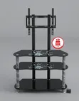 Floral Wave Glass TV Mount Console with Brackets - 1