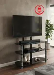 Floral Wave Glass TV Mount Console with Brackets - 2