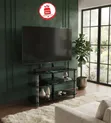Floral Wave Glass TV Mount Console with Brackets - 3