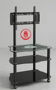 Cupid Arrow Glass TV Mount Console - Black - 3