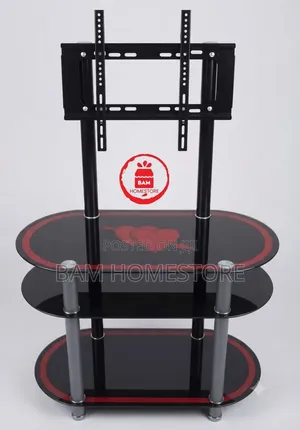 Cupid Arrow Kioo TV Mount Console - Nyeusi