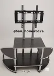 Rustic Wood-Grain TV Mount Console with Integrated Brackets - 4