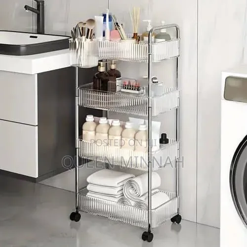 Four-Tier Transparent Storage Baskets with Side Cup - 1