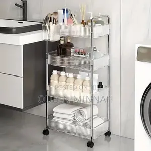 Four-Tier Transparent Storage Baskets with Side Cup