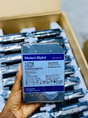 WD Purple 12TB Surveillance HDD for AI NVR/DVR (64 Cameras)