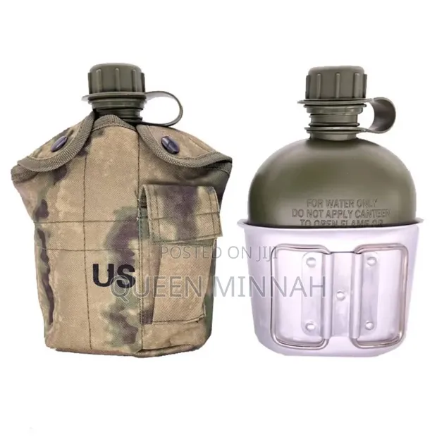 Military-Style Tactical Canteen, Nesting Cup & Cover Set - 1