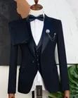 Mario Casas Dark Blue Tuxedo Suit - 4