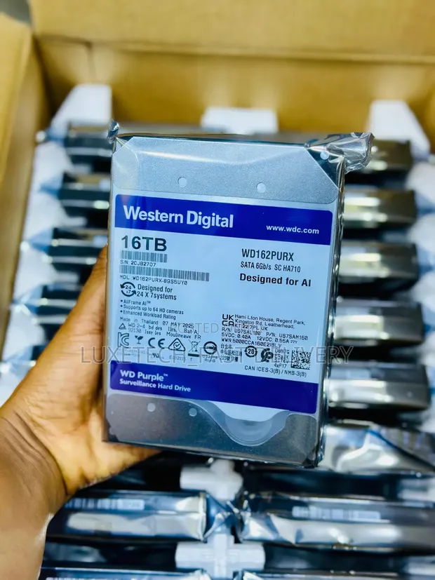 WD Purple 16TB AI-Enabled Surveillance Hard Drive - 1