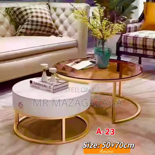 Slate Round Coffee Table 50x70cm - 1