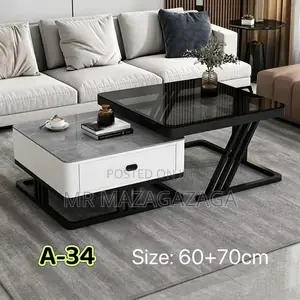 Light Luxury Rock Plate Coffee Table 60x70cm