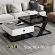 Light Luxury Rock Plate Coffee Table 60x70cm - 2