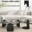 Modern Round Glass Coffee Table (80x50cm) - 1