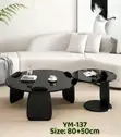 Modern Round Glass Coffee Table (80x50cm) - 2