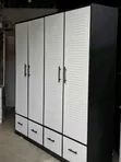 Woodstock 4-Door Wardrobe - Multicolored/Black - 1