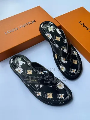 Men's Louis Vuitton Style Sandals - White Leather