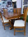Modern Dining Set - 6 Chairs, Mninga Wood - 1
