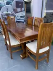Modern Dining Set - 6 Chairs, Mninga Wood - 2