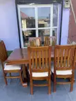 Modern Dining Set - 6 Chairs, Mninga Wood - 4