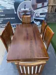 Modern Dining Set - 6 Chairs, Mninga Wood - 5