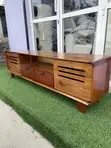 Modern TV Case in Mninga Wood - 2