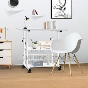 White Adjustable Table 80x40x90cm