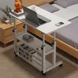White Adjustable Table 80x40x90cm - 4