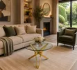 Luxury Round Glass Coffee Table - 2