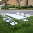 Portable Folding Table with 6 Chairs (180x75cm) for Outdoor - 1