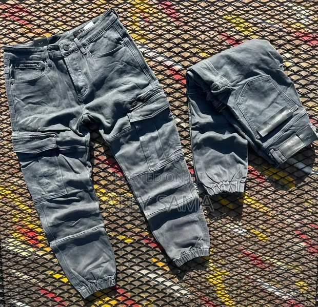 Men's Gray Cargo Jeans - Brand New - 1