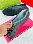 Viatu vya Ngozi vya Ecco vya Wanaume Nyeusi Moccasins - 3