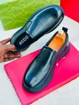 Viatu vya Ngozi vya Ecco vya Wanaume Nyeusi Moccasins - 4